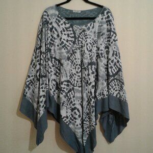Elena Baldi Boho 100% linen tie dye patten cape